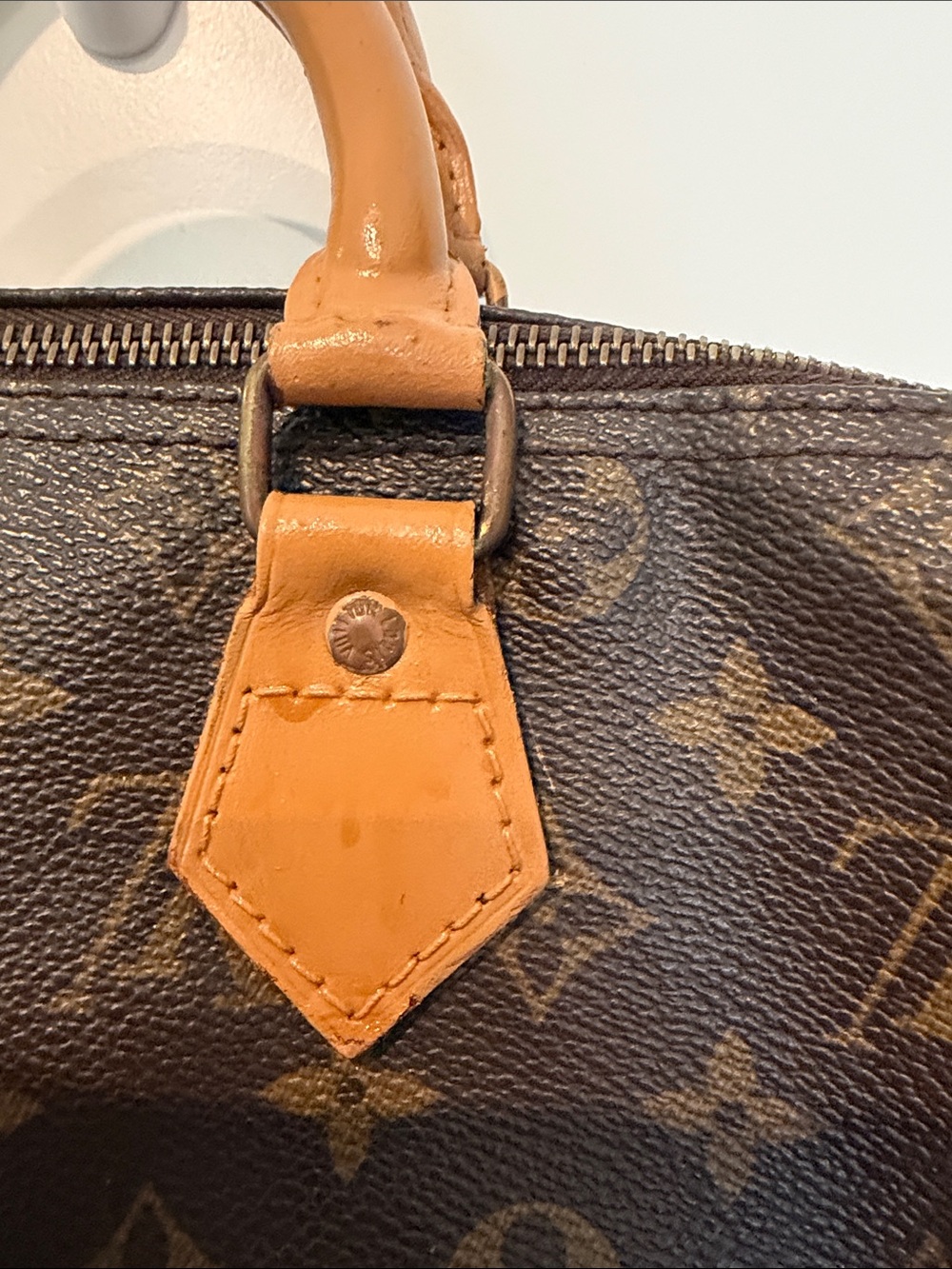 Louis Vuitton Brown Monogram Canvas Satchel with Tan Leather Handles - Picture 3 of 14
